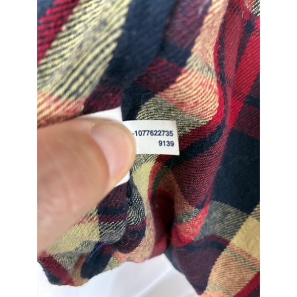 American Eagle Outfitters Down Vest Womens Medium Blue Flannel Lined Puffer - Picture 10 of 11